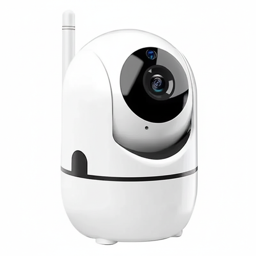 Smart security camera on white background