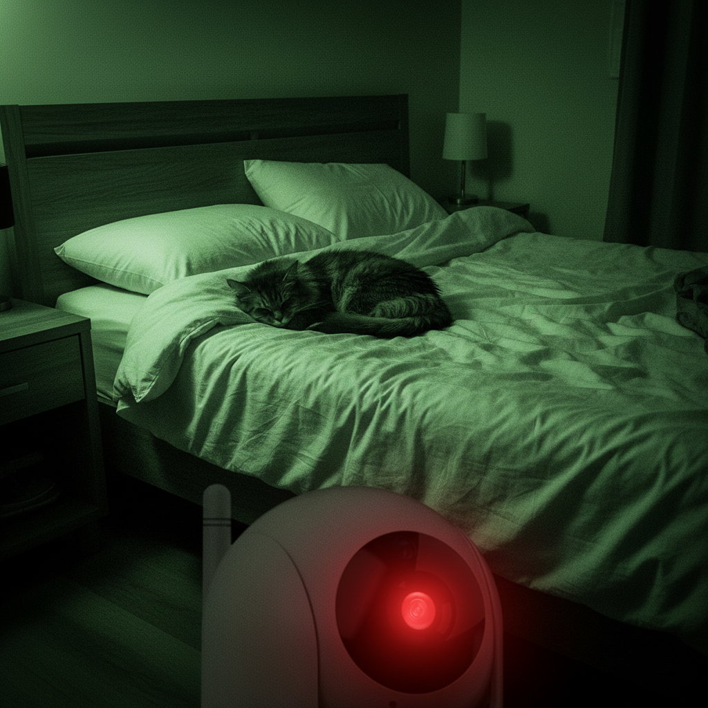 Smart security camera night vision in action